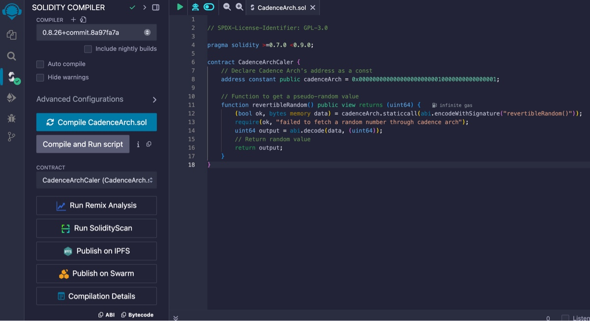 Compiling in Remix